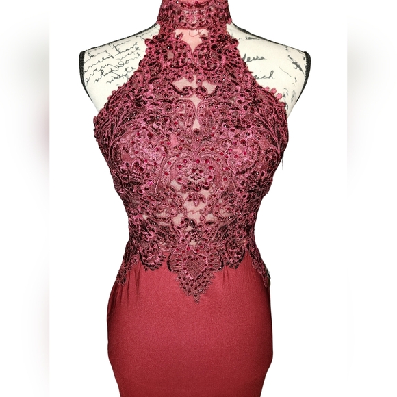 PromGirl Red Sleeveless Halter Mini Dress - Picture 5 of 12